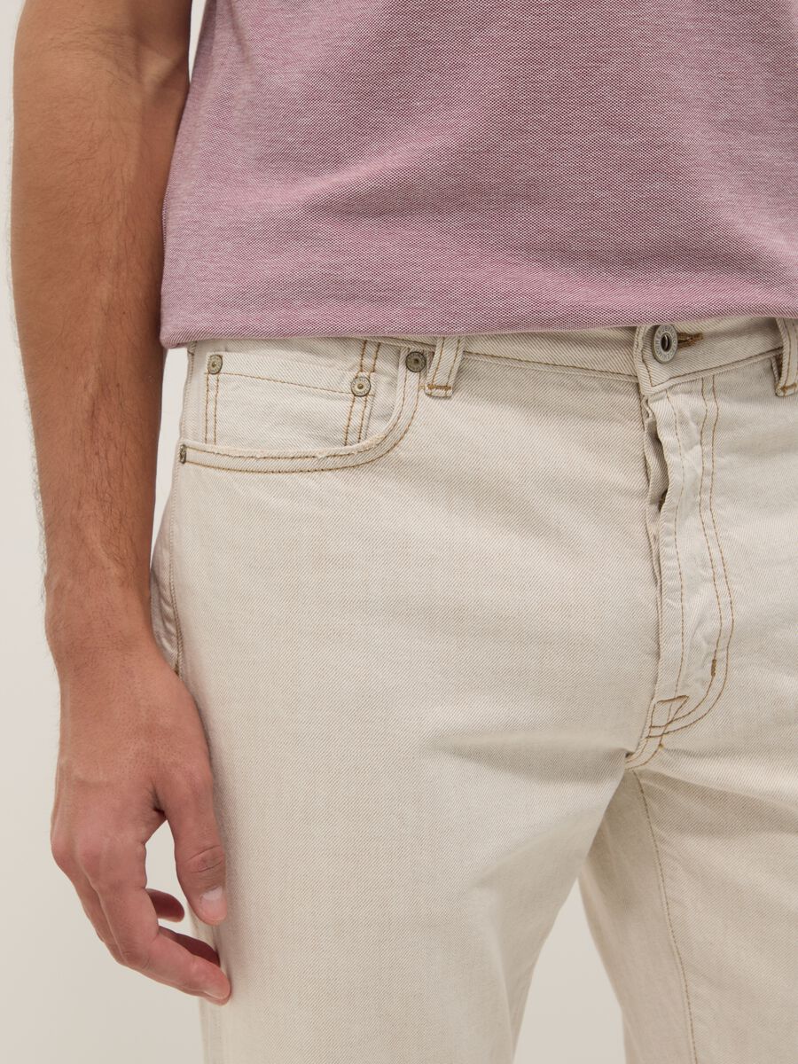 Jeans denim beige in puro cotone relaxed fit_3