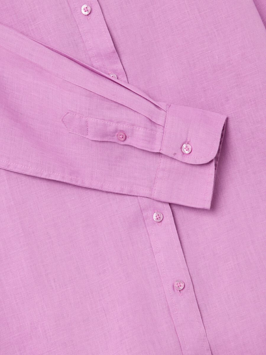 Regular-fit shirt in pink linen_5
