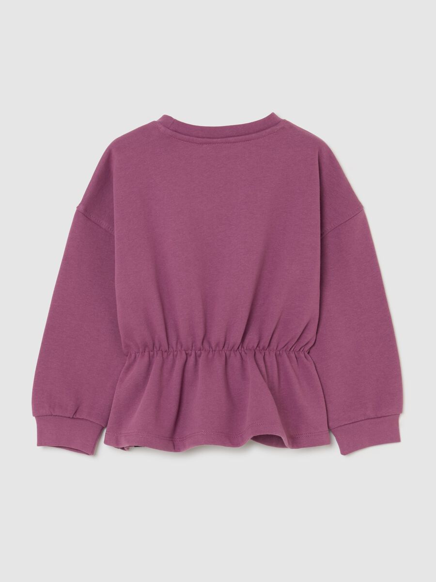 Felpa viola da bambina in misto cotone regular fit con logo Everlast_1