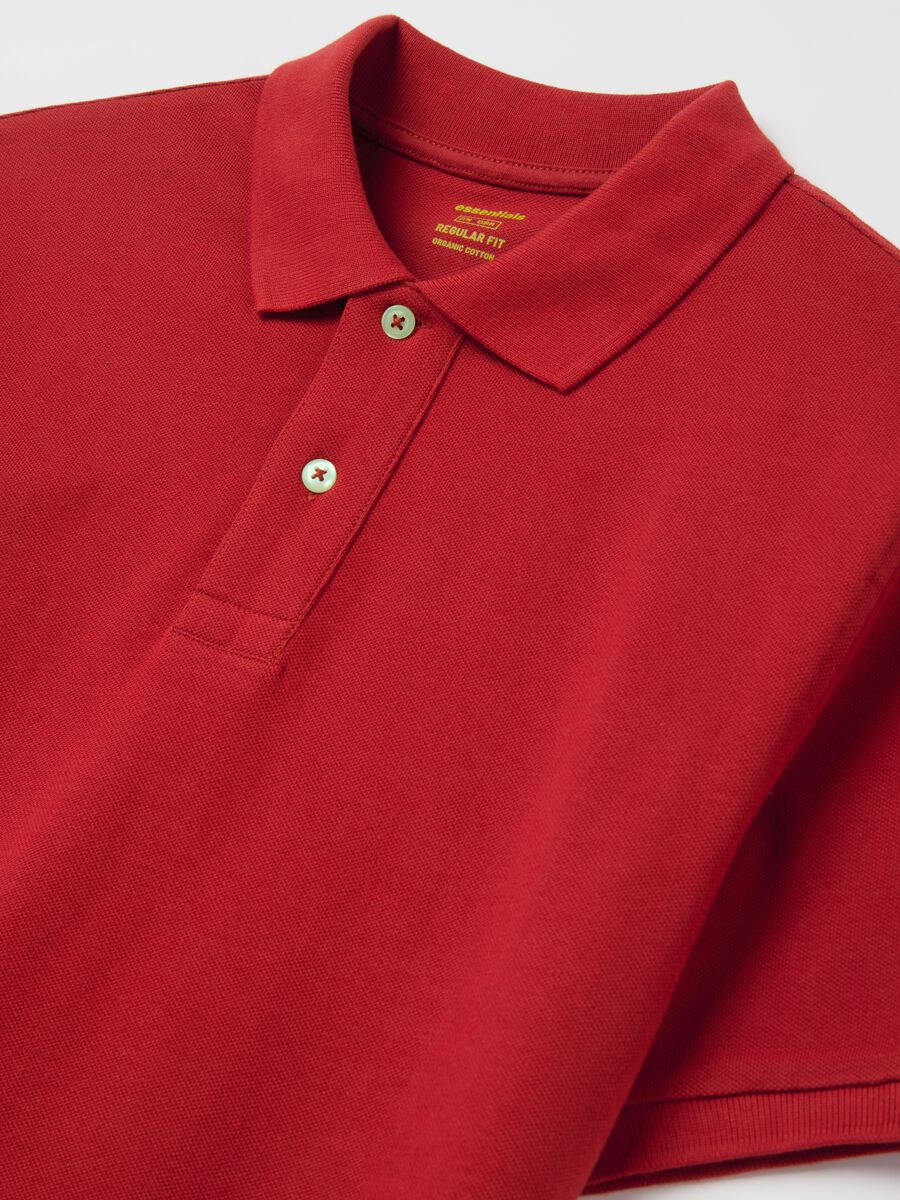 Solid colour polo shirt in organic cotton_5