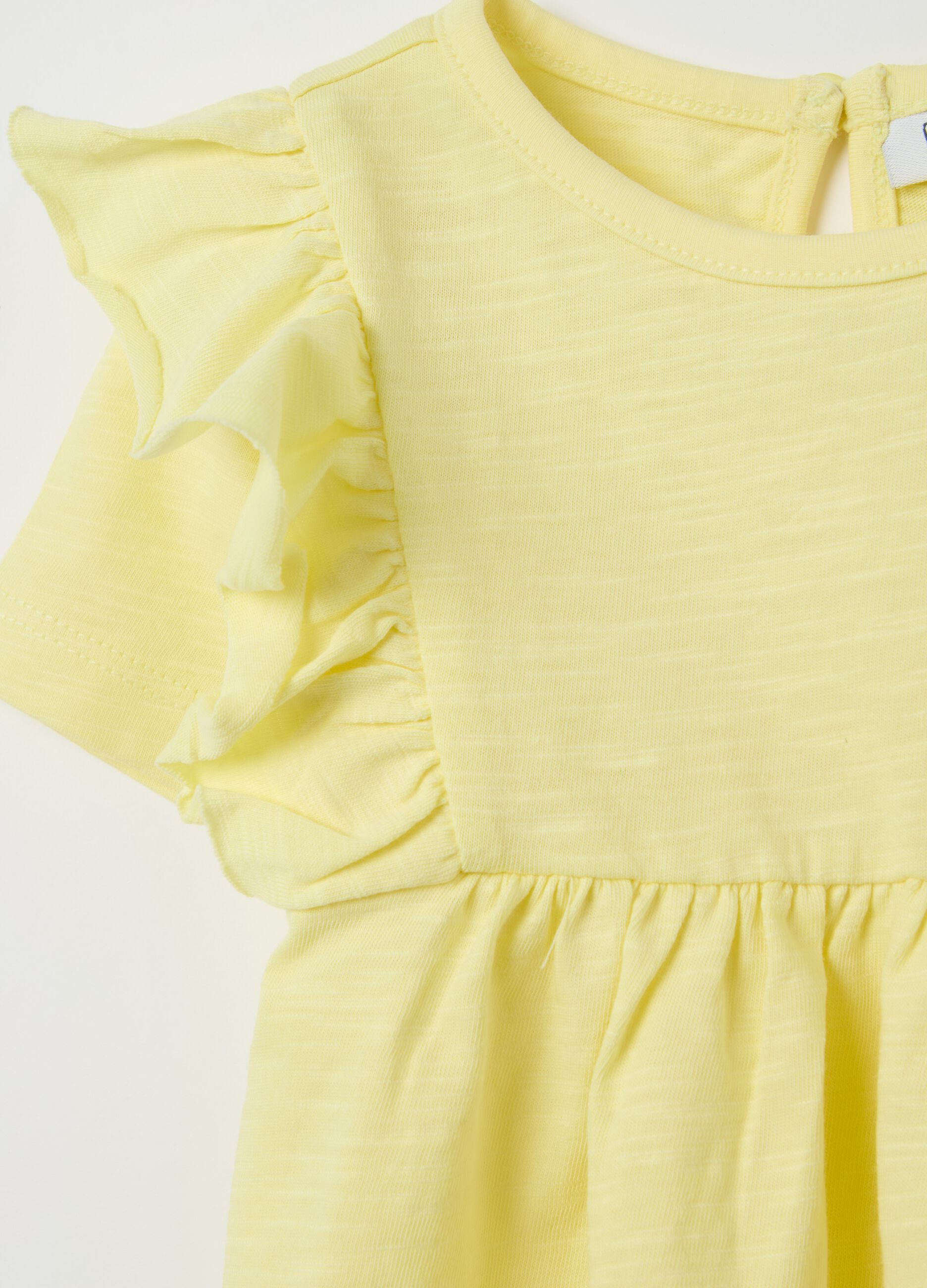 Cotton T-shirt with flounce