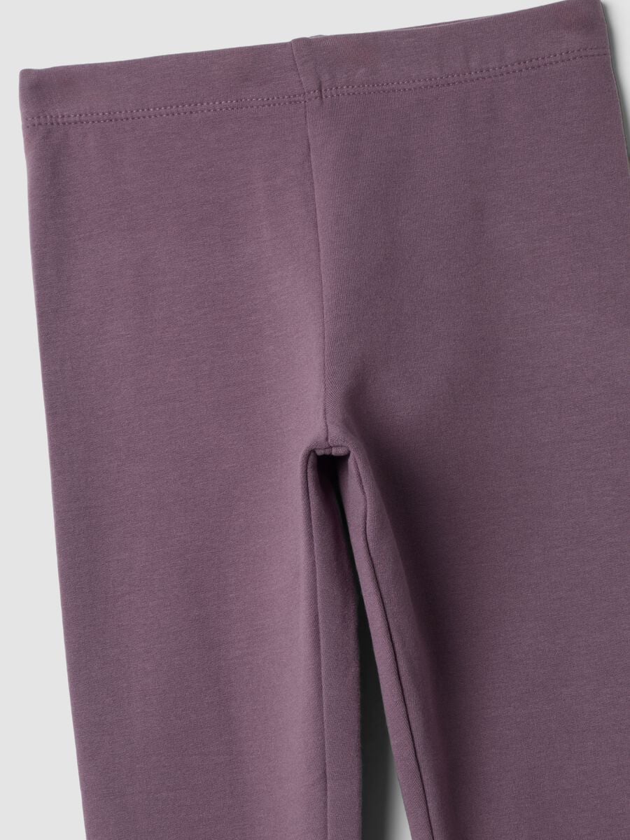Leggings viola in cotone organico elasticizzato_2