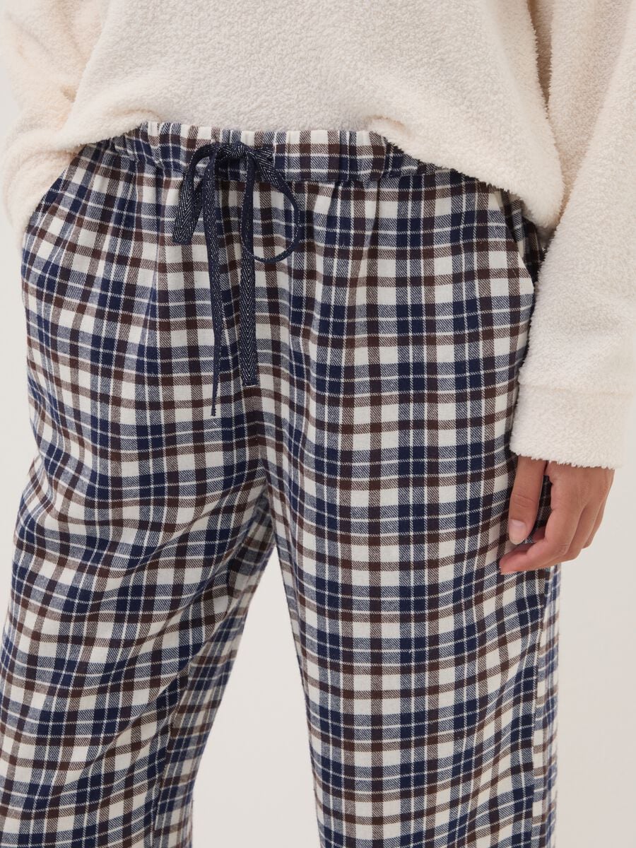 Pantaloni pigiama a quadri multicolor in puro cotone organico_3