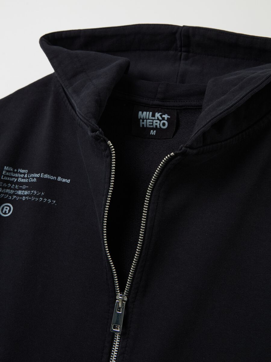 Full-zip sweatshirt with hood and print_5