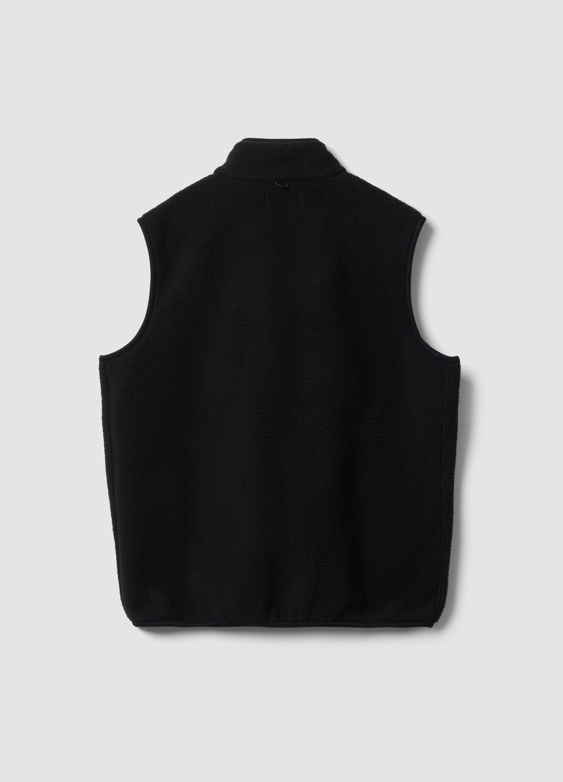 Felpa full-zip nera con colletto regular fit