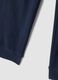 Pigiama lungo blu in tessuto elasticizzato con girocollo_2