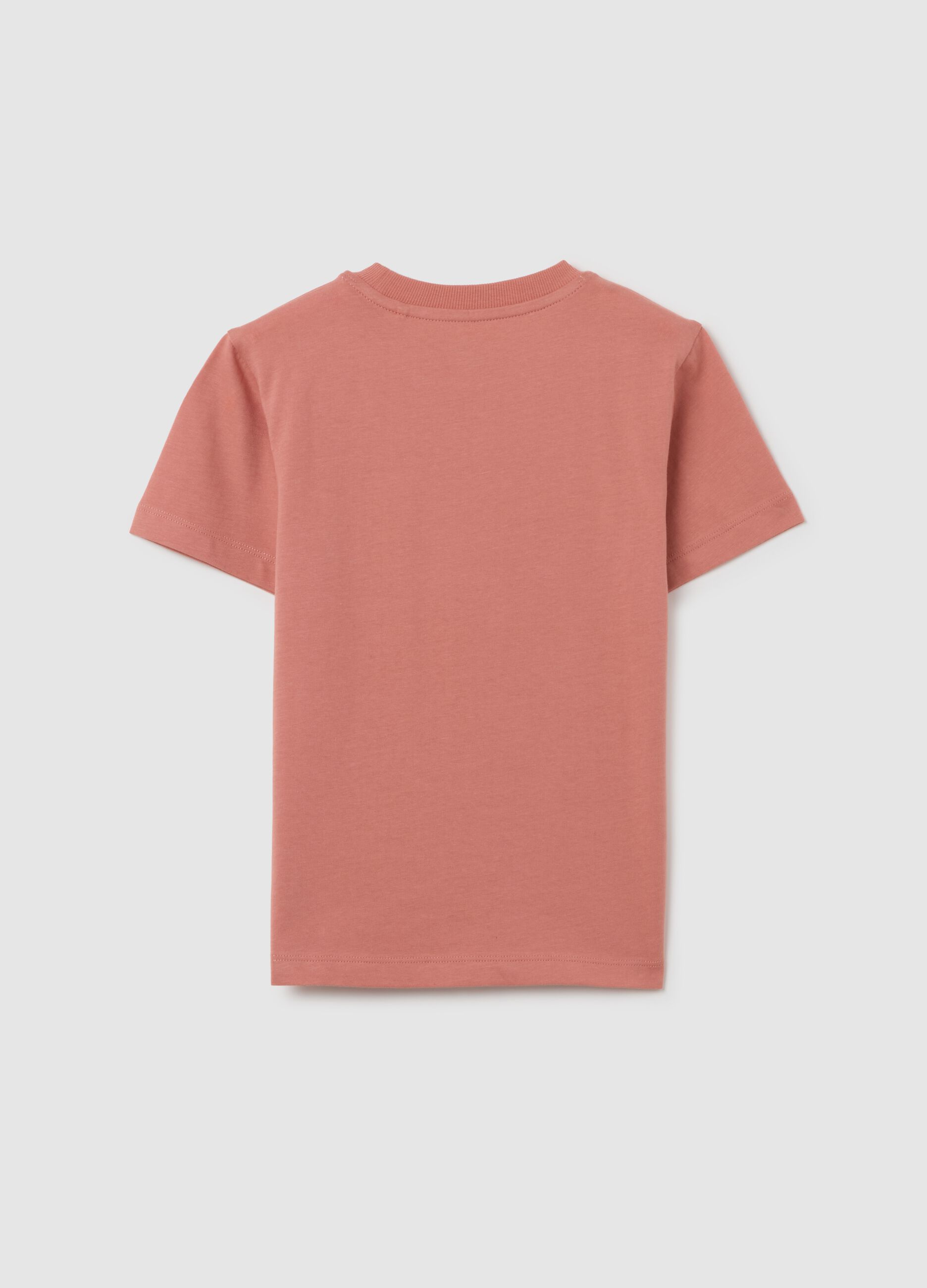 T-shirt da bambino in puro cotone rosa regular fit con stampa