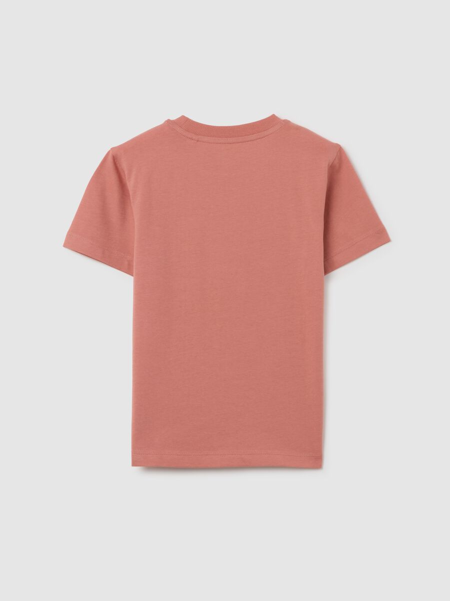 Children's pink pure cotton regular fit T-shirt with print_1