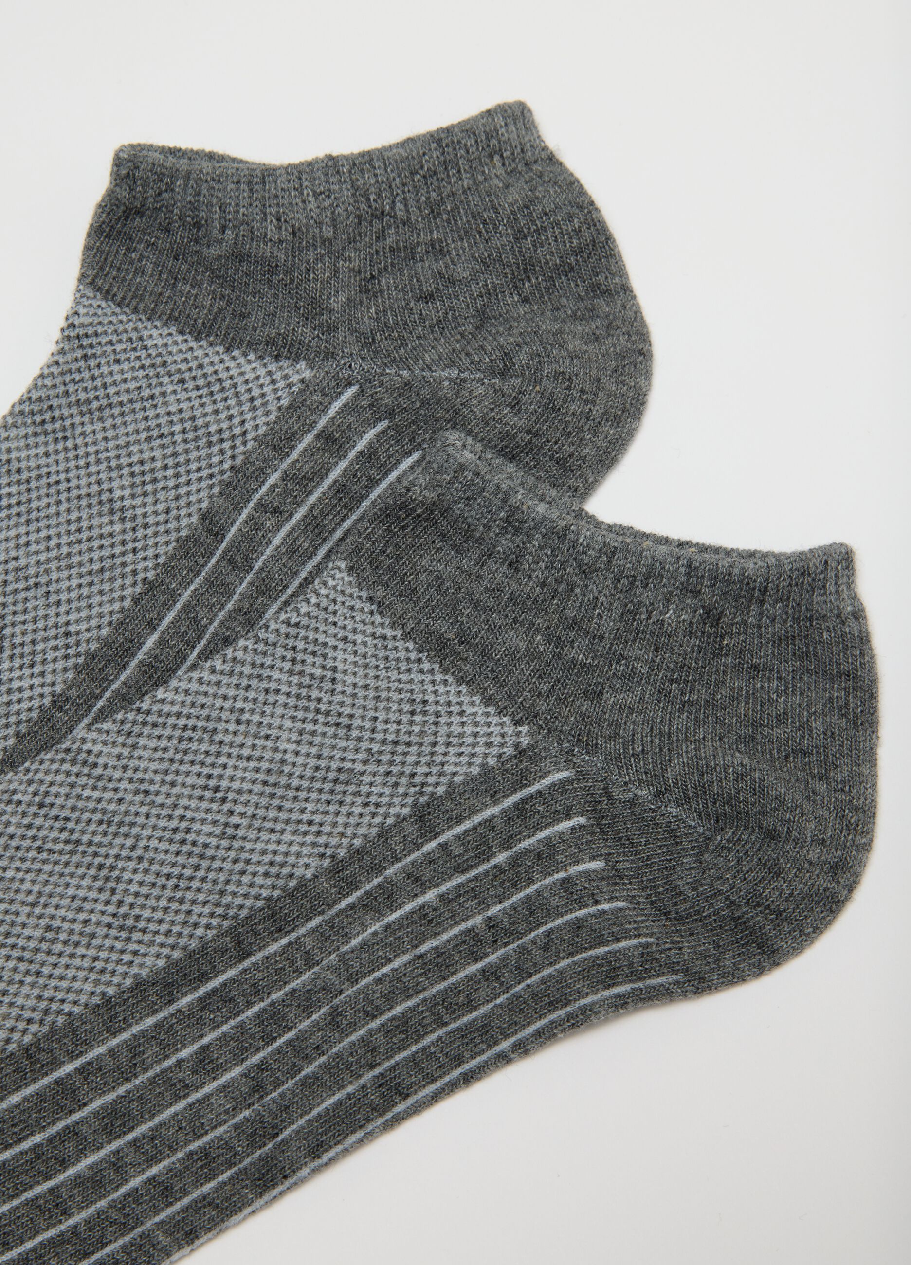 Men's Grey Cotton Blend Ankle Sock Tripack