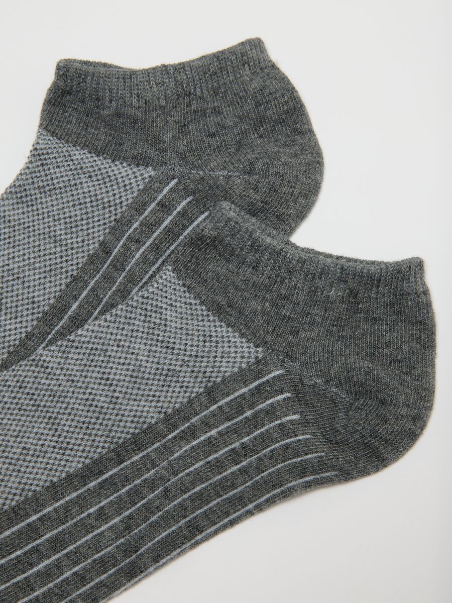Men's Grey Cotton Blend Ankle Sock Tripack_1