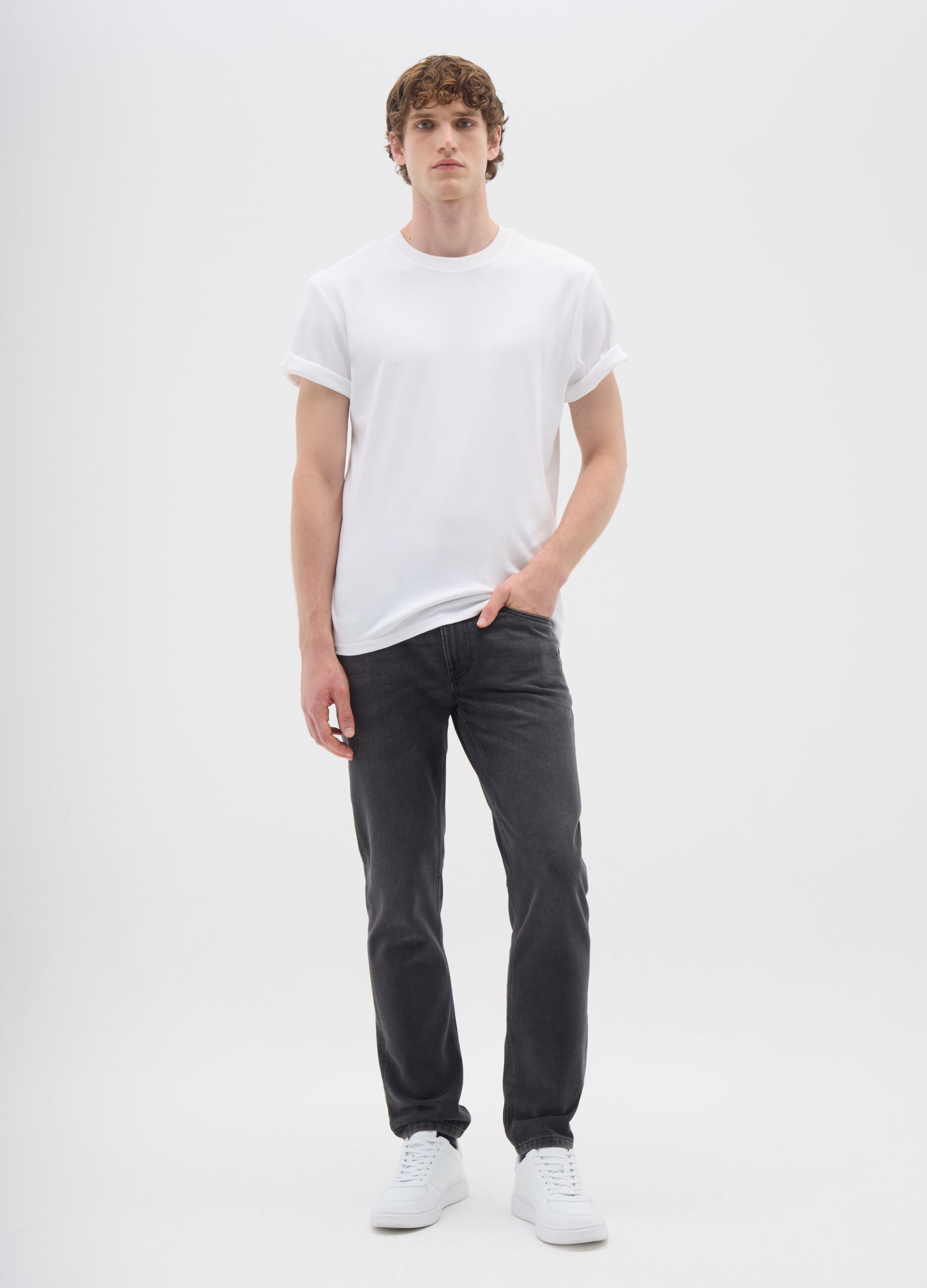 Black slim fit denim jeans