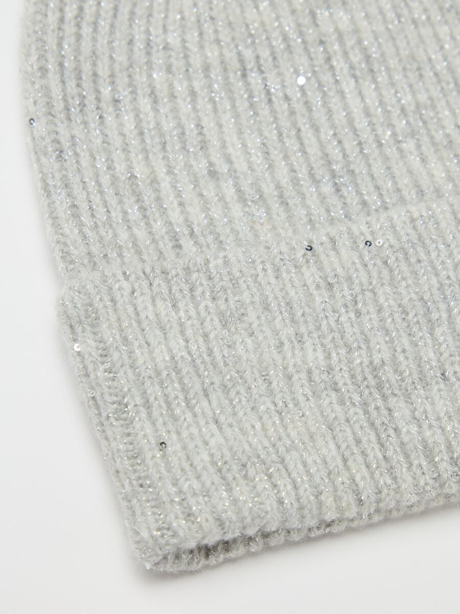 Ribbed hat in lurex_1