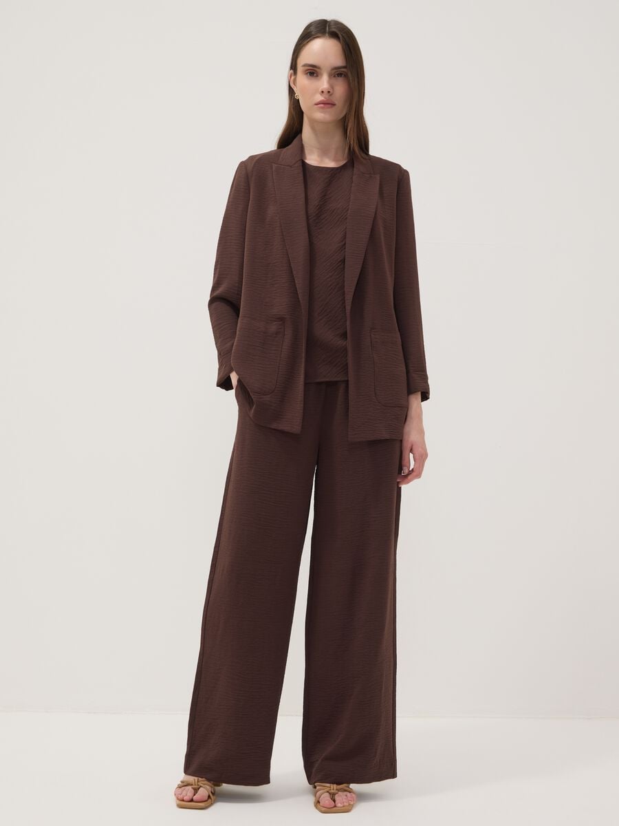 Blazer marrone regular fit con rever classico_1