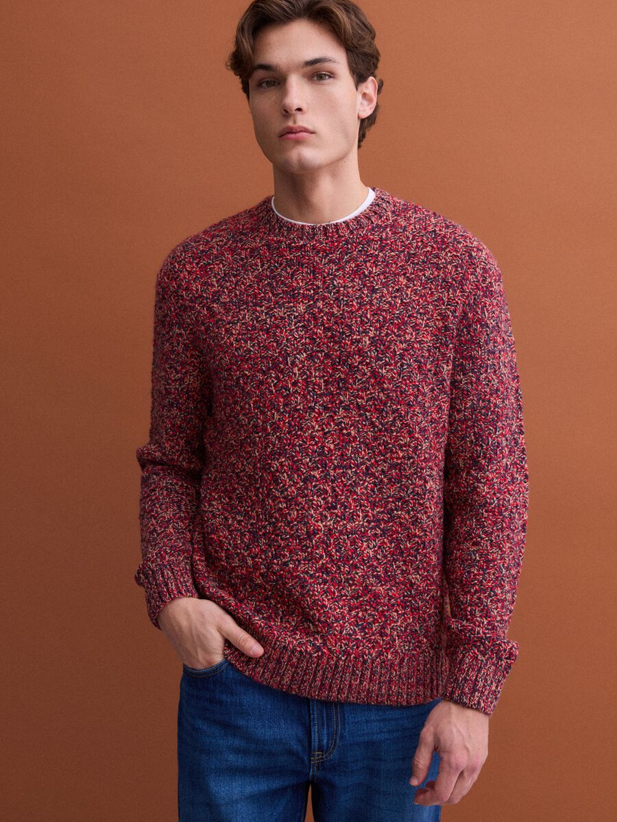 Maglione girocollo multicolor in misto lana regular fit_1