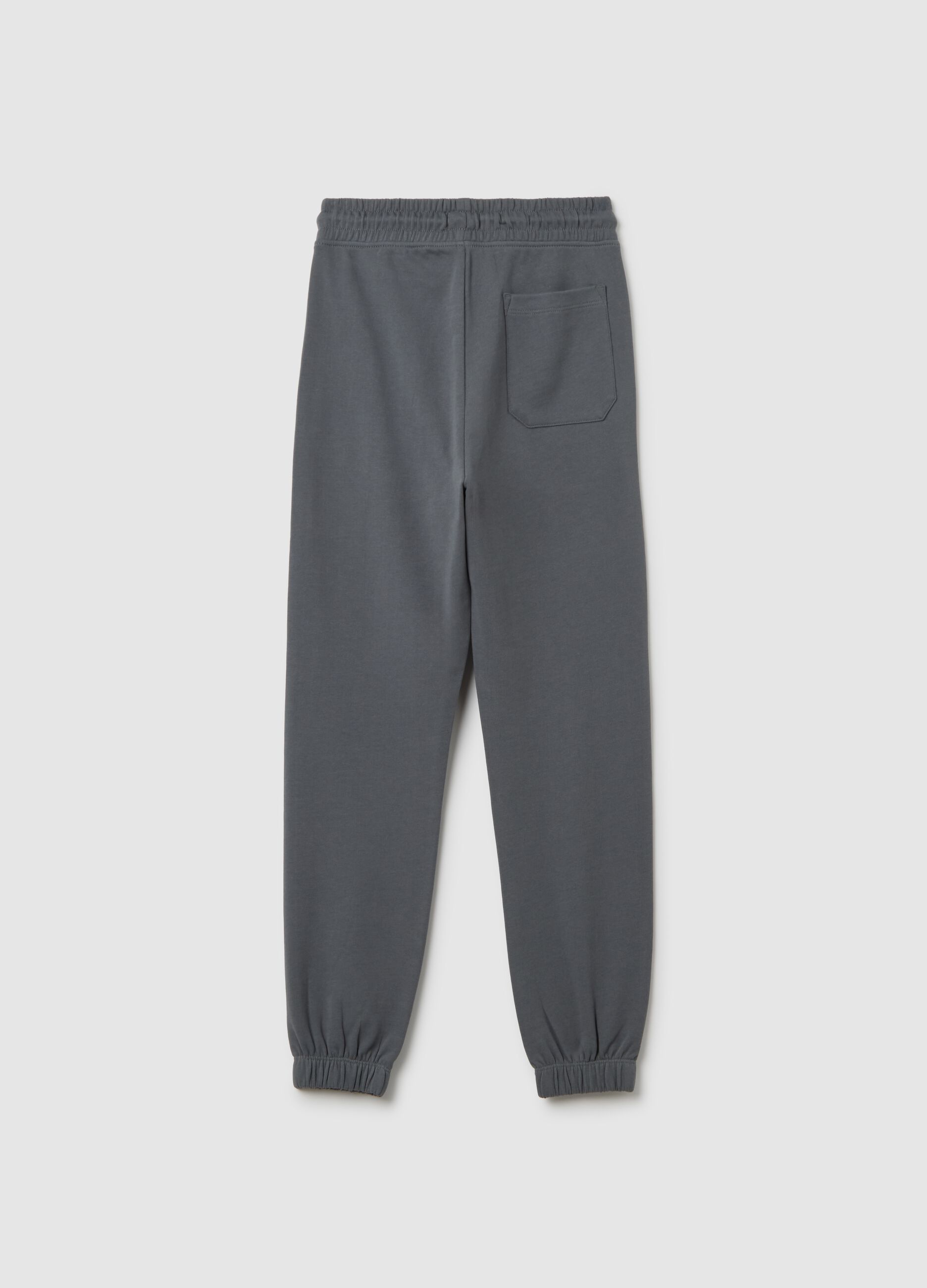 Grey Cotton Jogger Trousers
