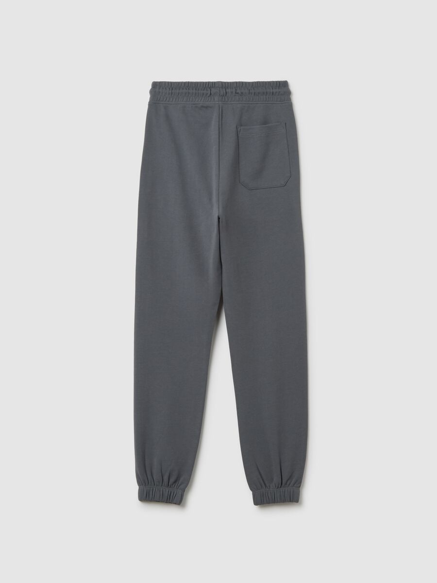 Pantaloni grigi in cotone jogger_1