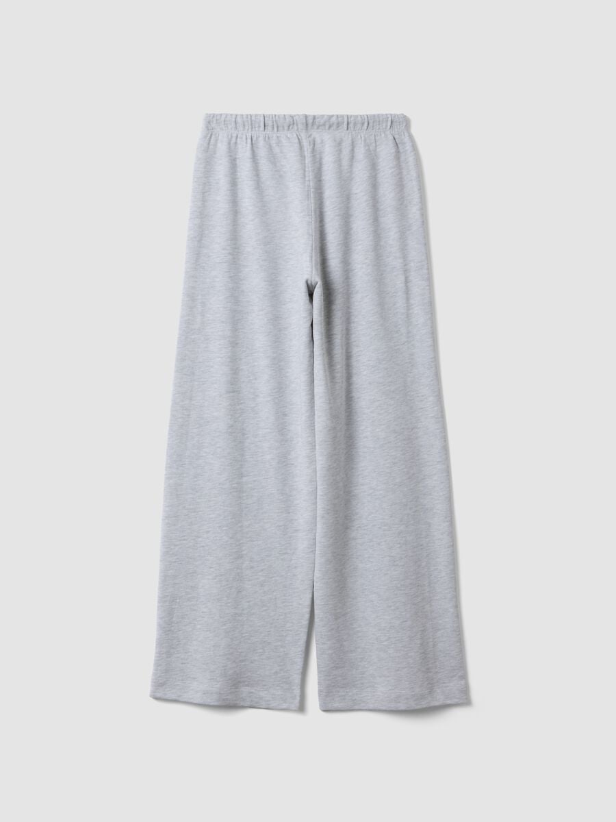 Grey marl culotte trousers in a cotton and viscose blend_1