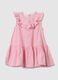 Girls&rsquo; pink regular fit dress in 100% cotton with flounce_0