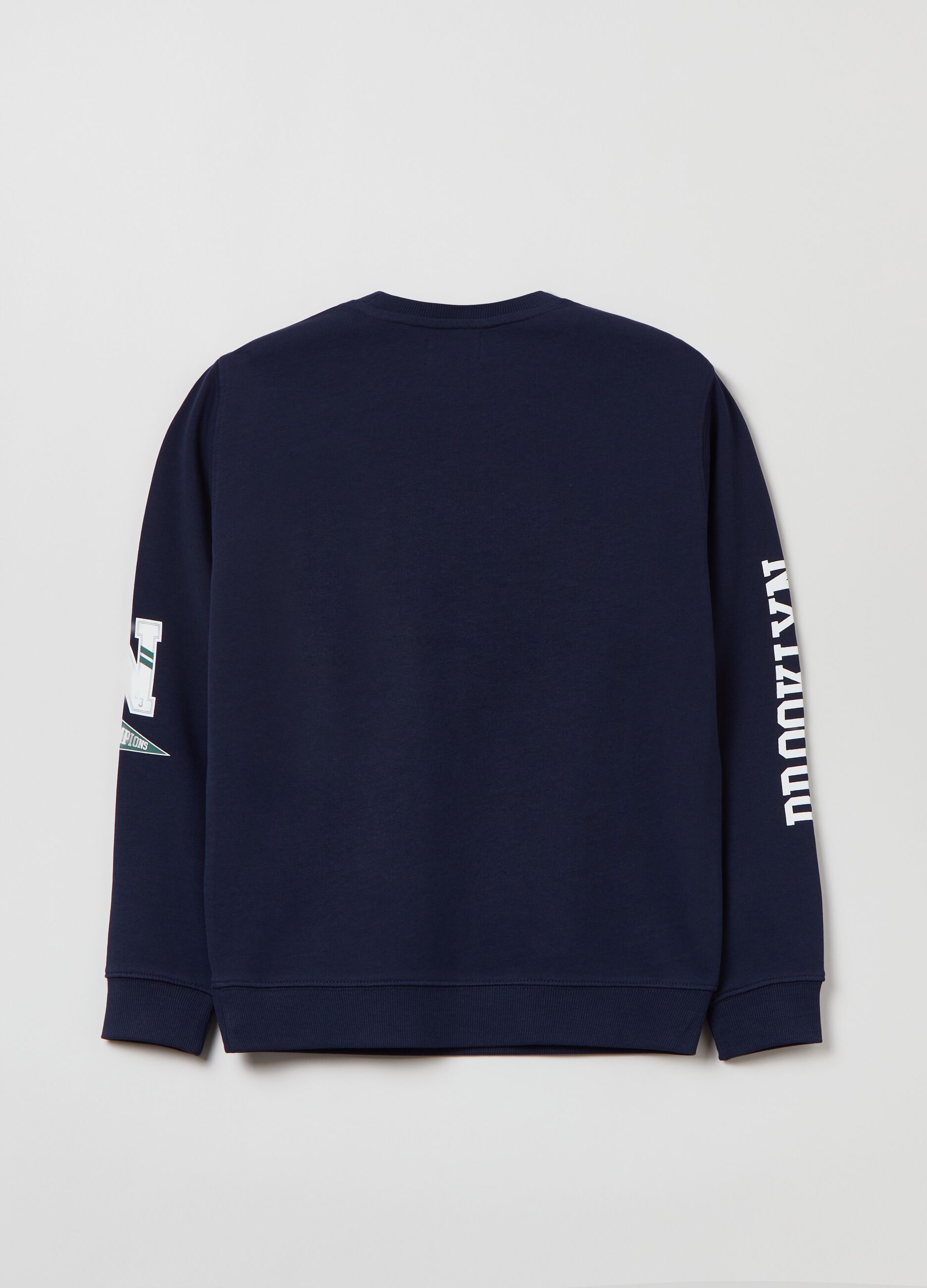 Felpa in French Terry con stampa e patch