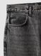 Grey denim jeans with flare fit in pure cotton_1
