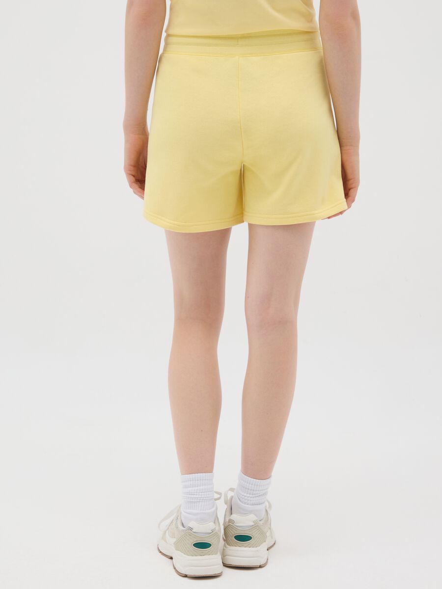 Women's Yellow Cotton Blend Regular Fit Shorts_2