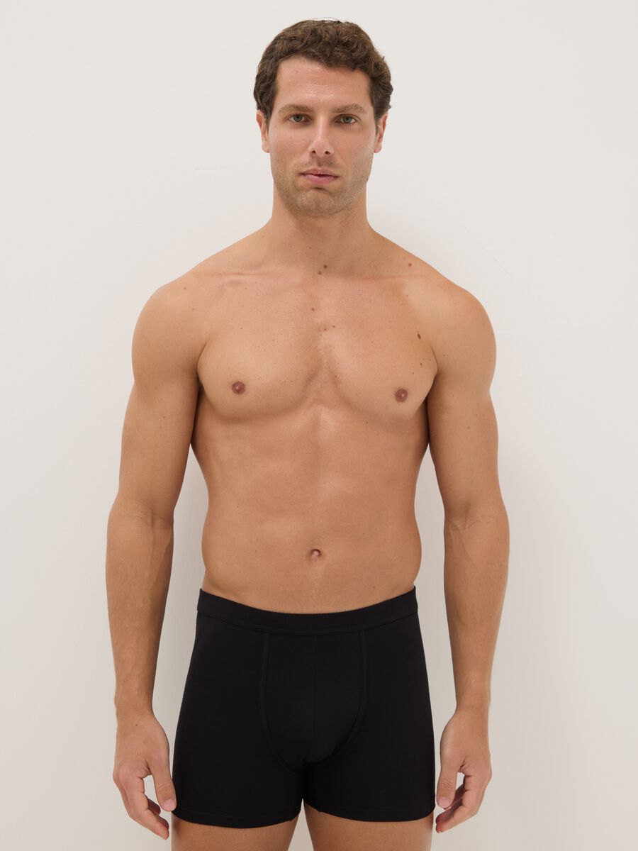 Twin-pack black cotton stretch boxer shorts regular fit_0