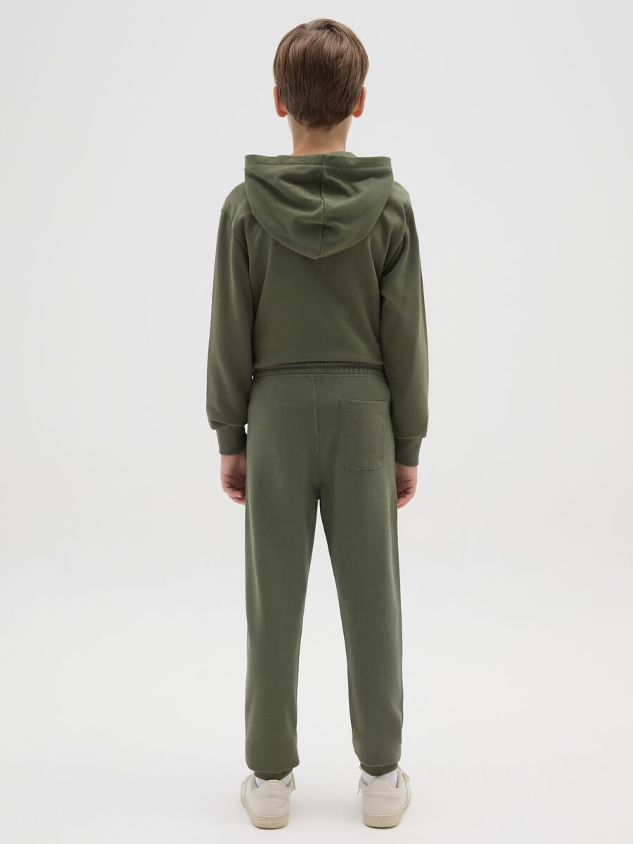 Pantaloni jogger da ragazzo in puro cotone verde regular fit_2