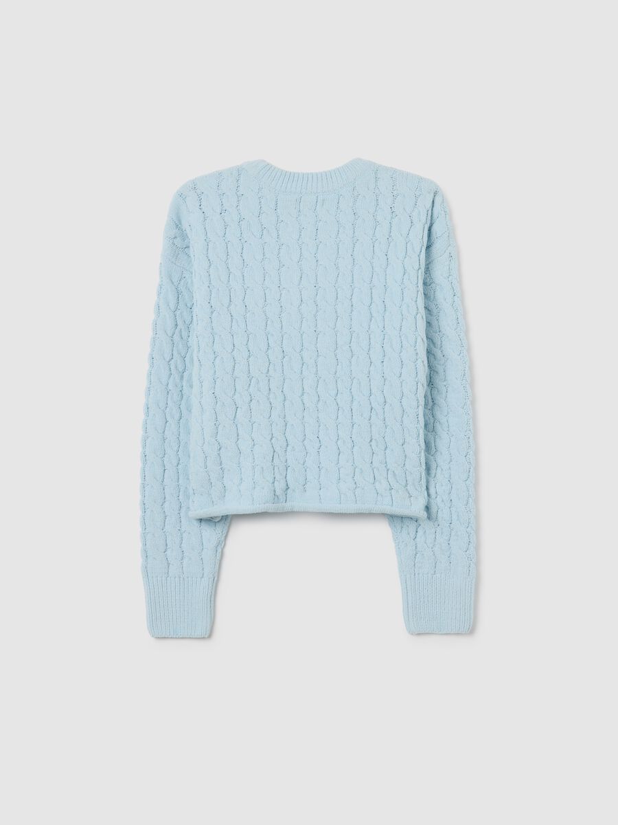 Girl's Blue Regular Fit Sweater_1