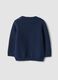 Maglia blu in puro cotone a girocollo in maglia regular fit per bimbo_1