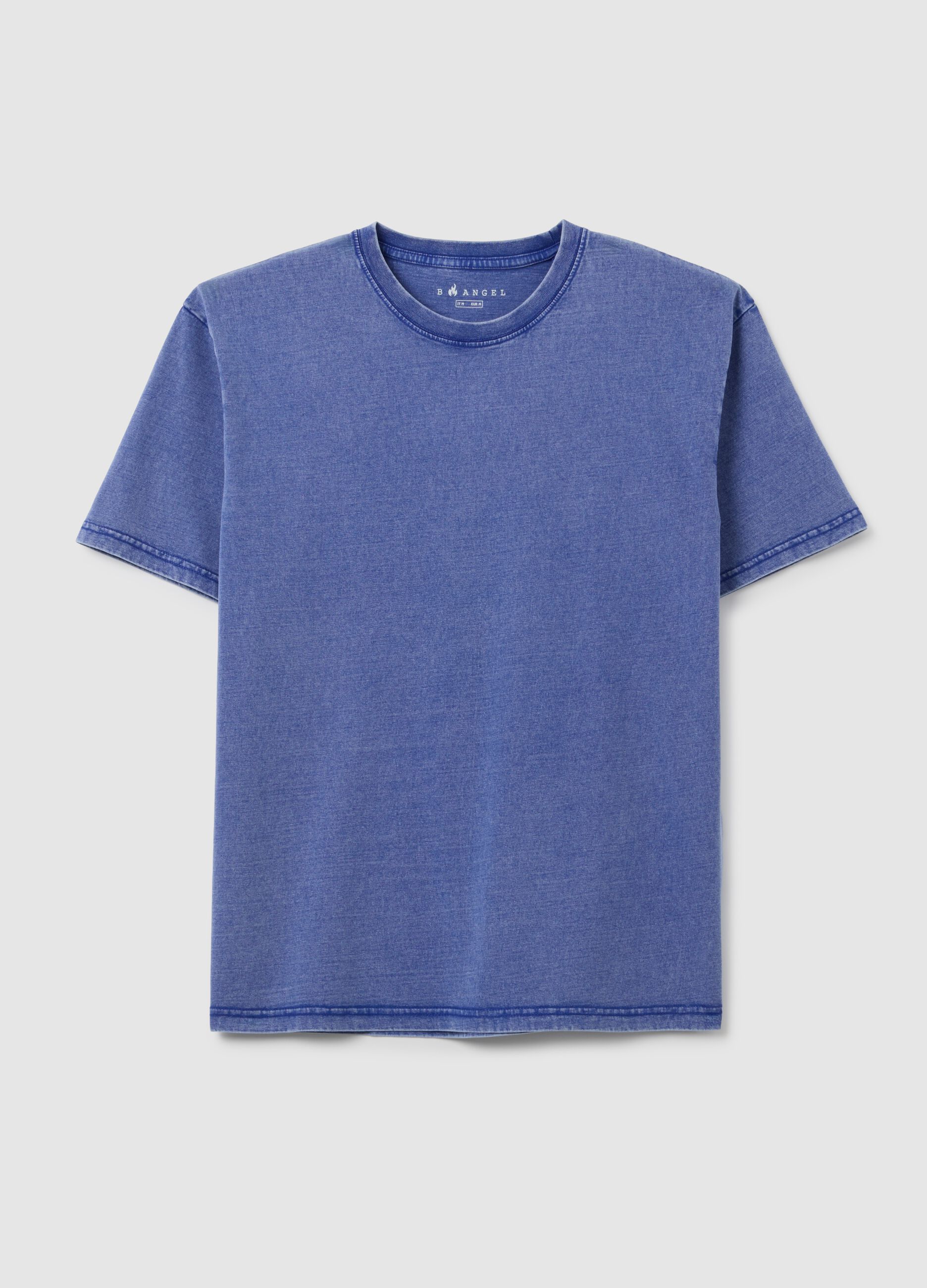 Pure cotton blue T-shirt regular fit