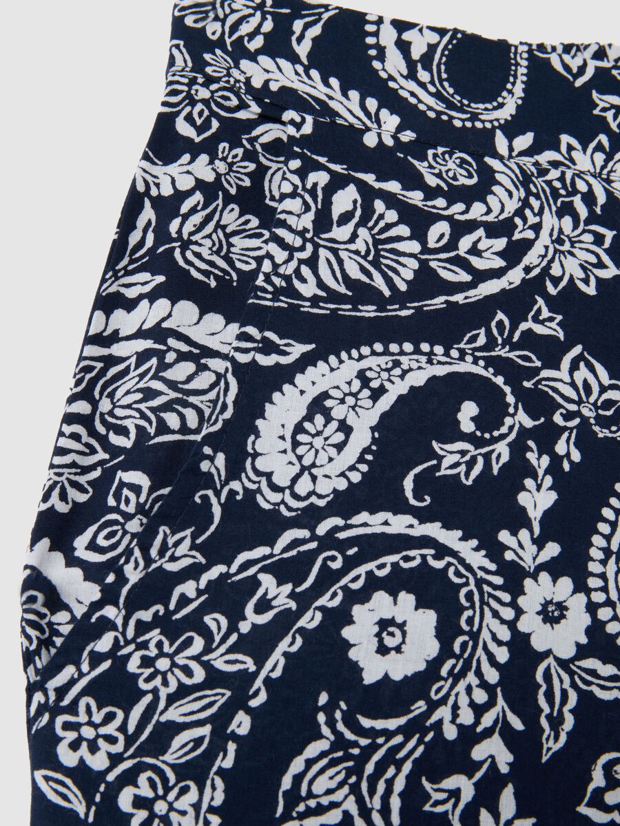 Pure cotton multicoloured flared women's trousers_1