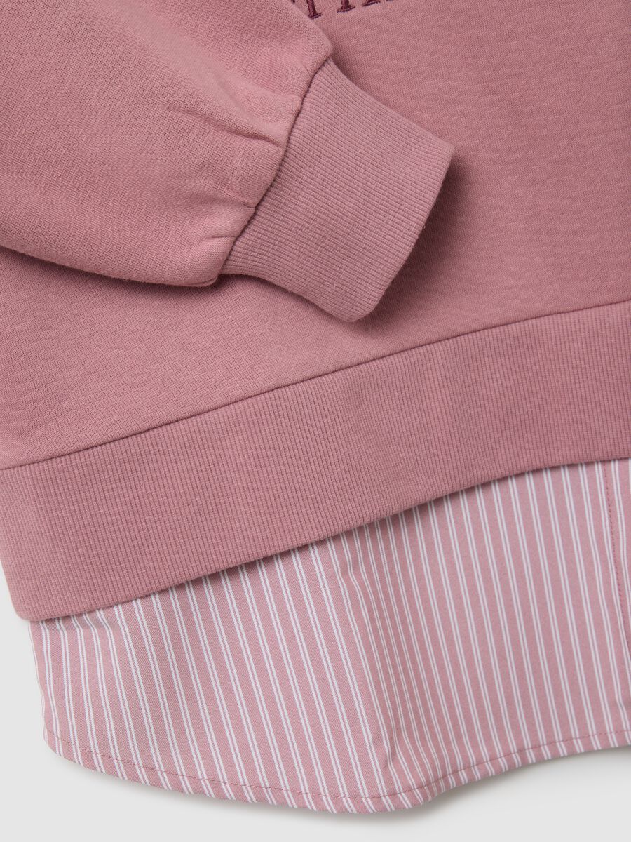 Pink cotton blend sweatshirt regular fit with print_5