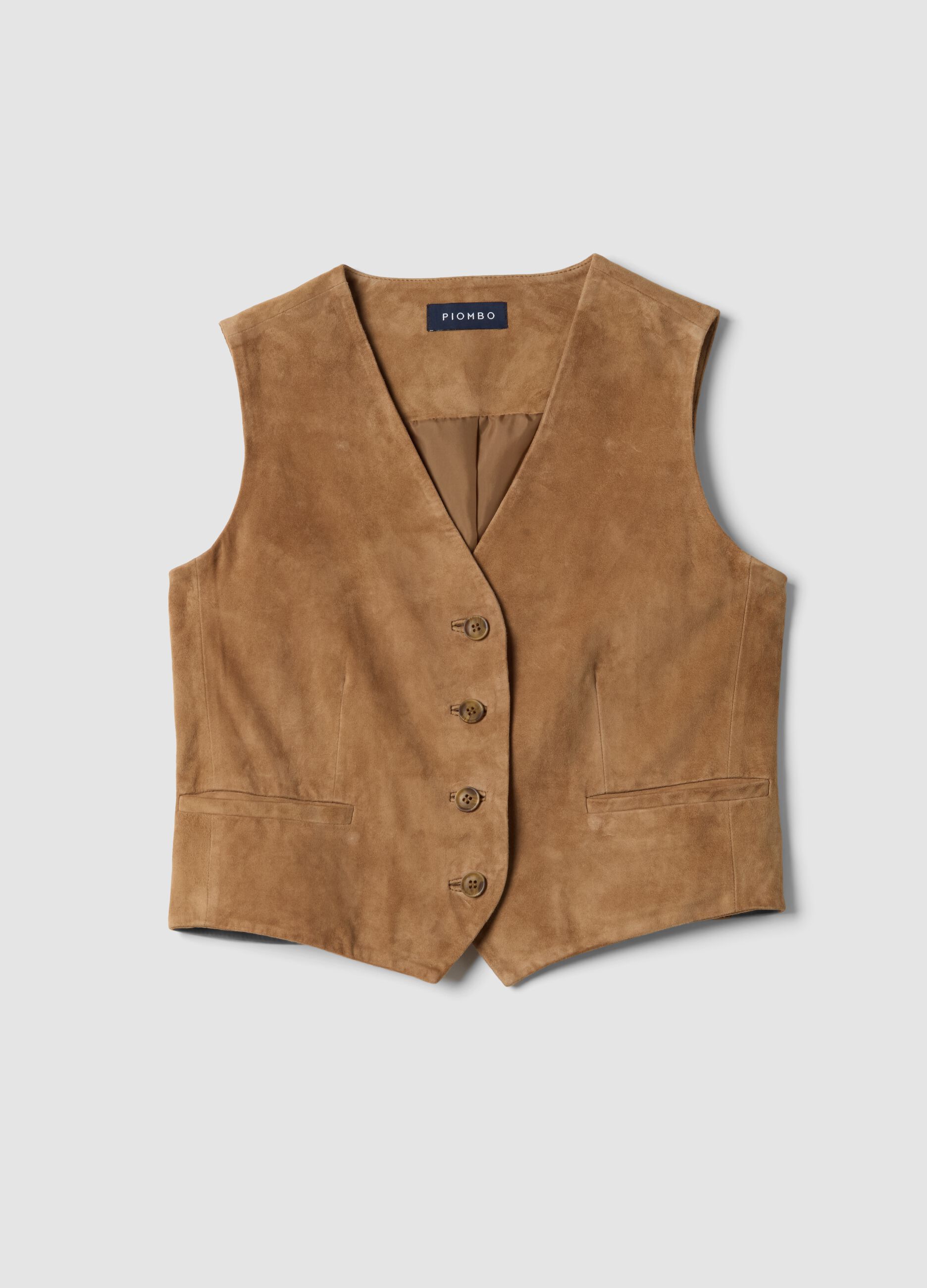 Gilet marrone in vera pelle