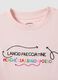 Pink pure cotton regular fit T-shirt with embroidered slogan_5