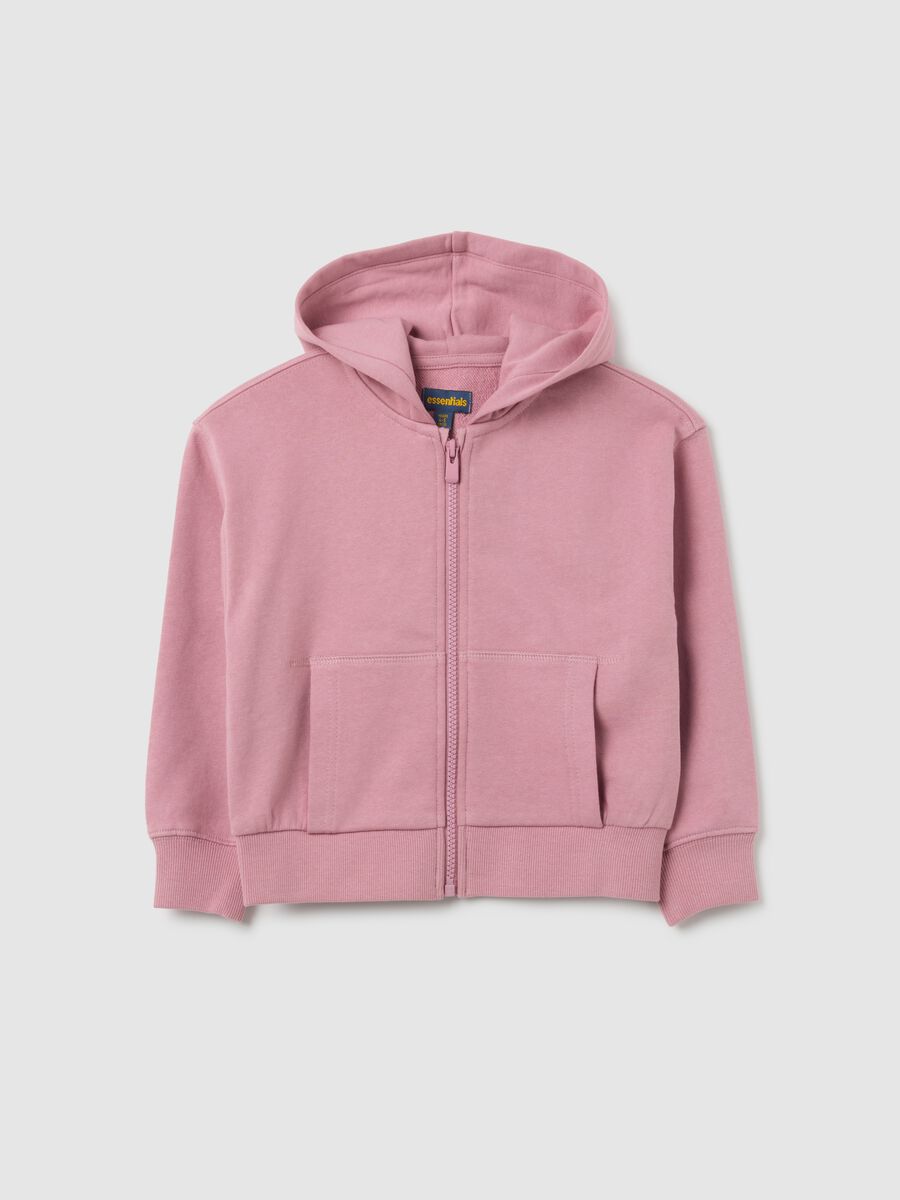 Pink pure cotton regular fit girls' sweatshirt_0