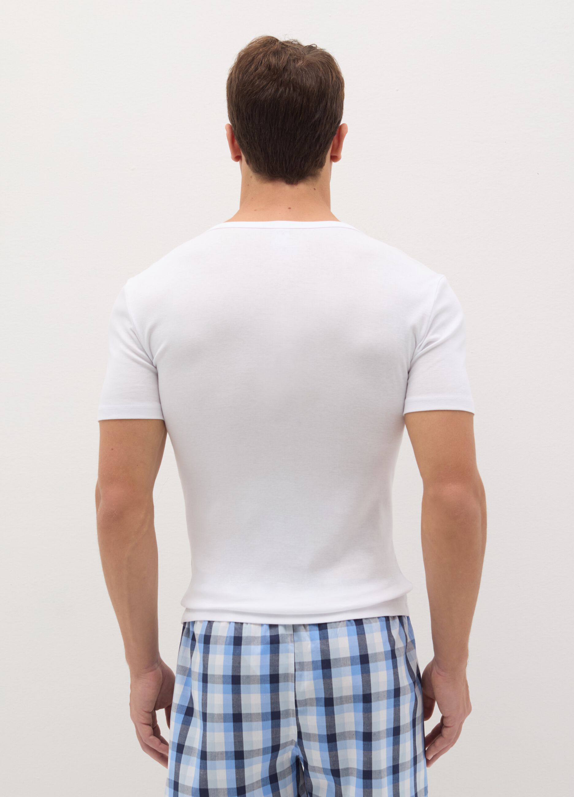 Two-pack undershirts with round neck