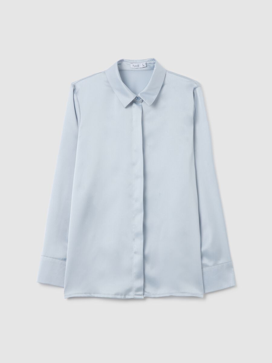 Solid colour satin shirt_0