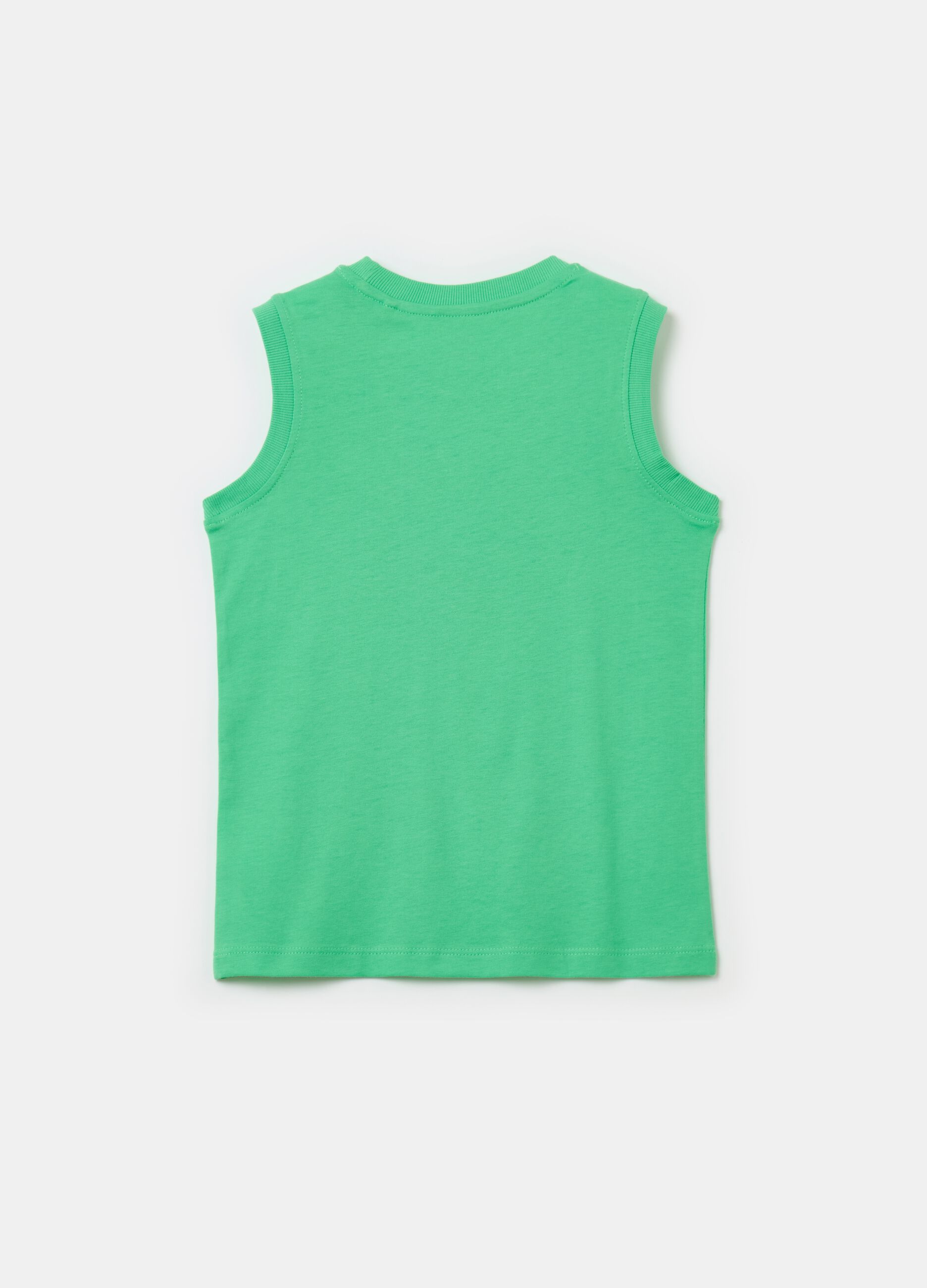 Cotton racerback vest with print