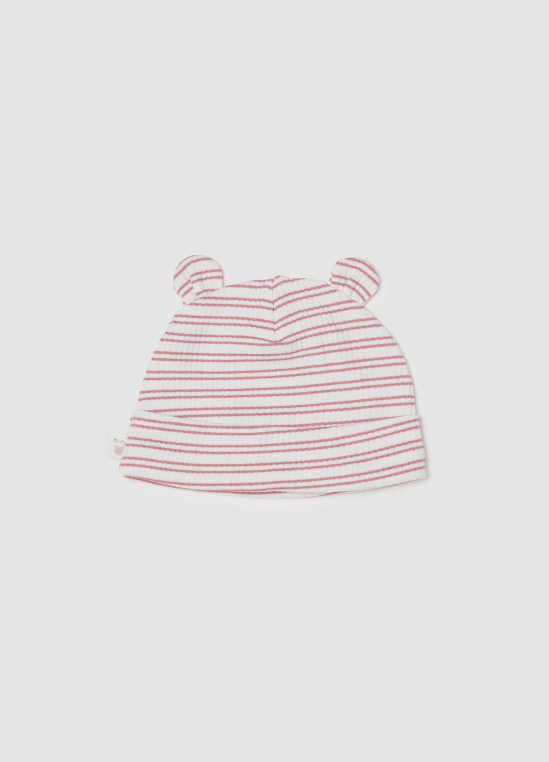 Multicolour Striped Baby Hat in Stretch Cotton