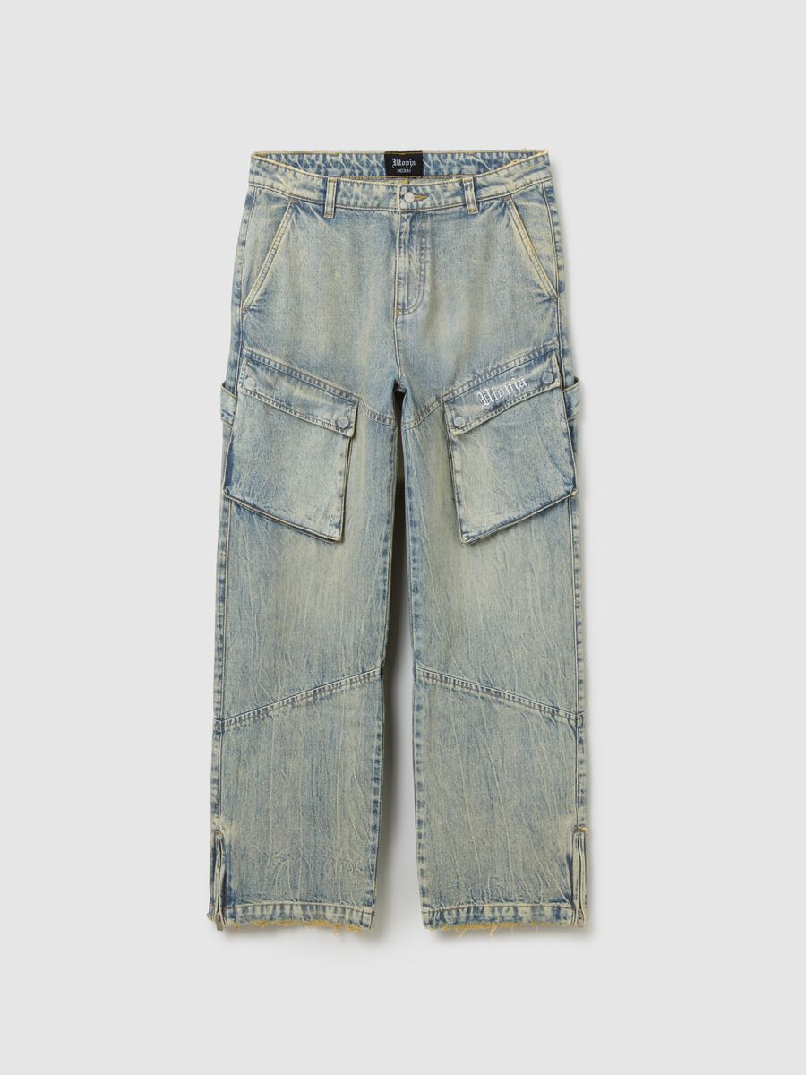 Cargo Denim Washed Light Blue & Tea_4