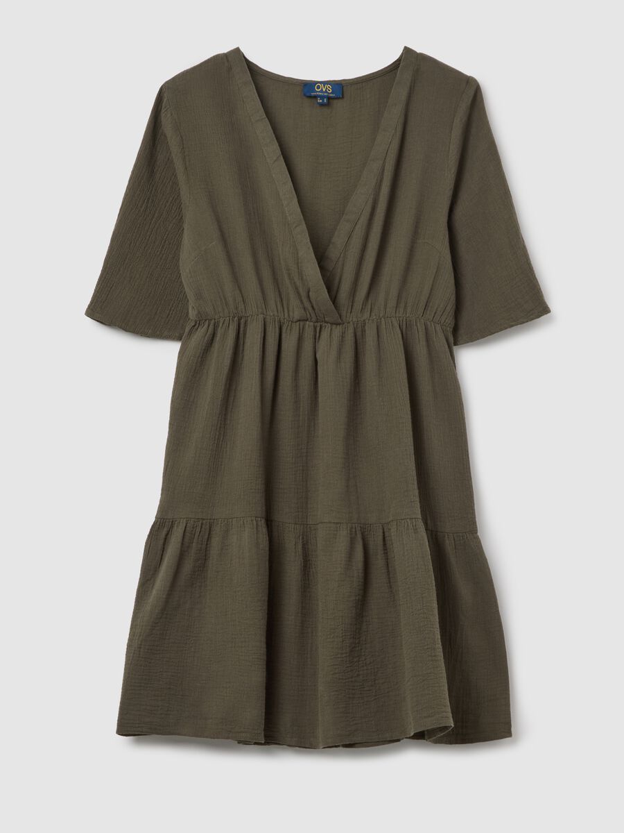 Short green cotton cover-up_4