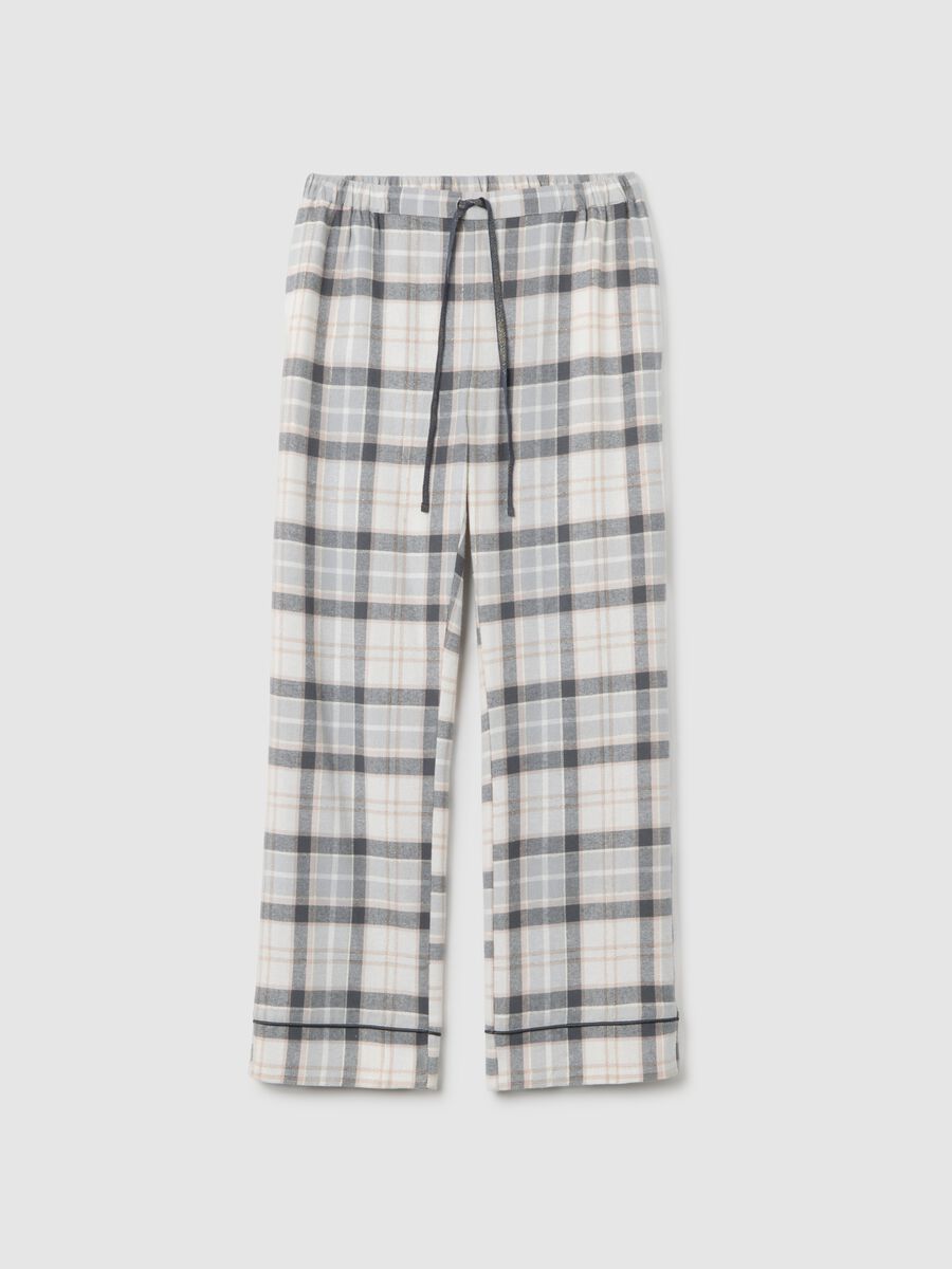 Grey checked flannel pyjama trousers regular fit_4