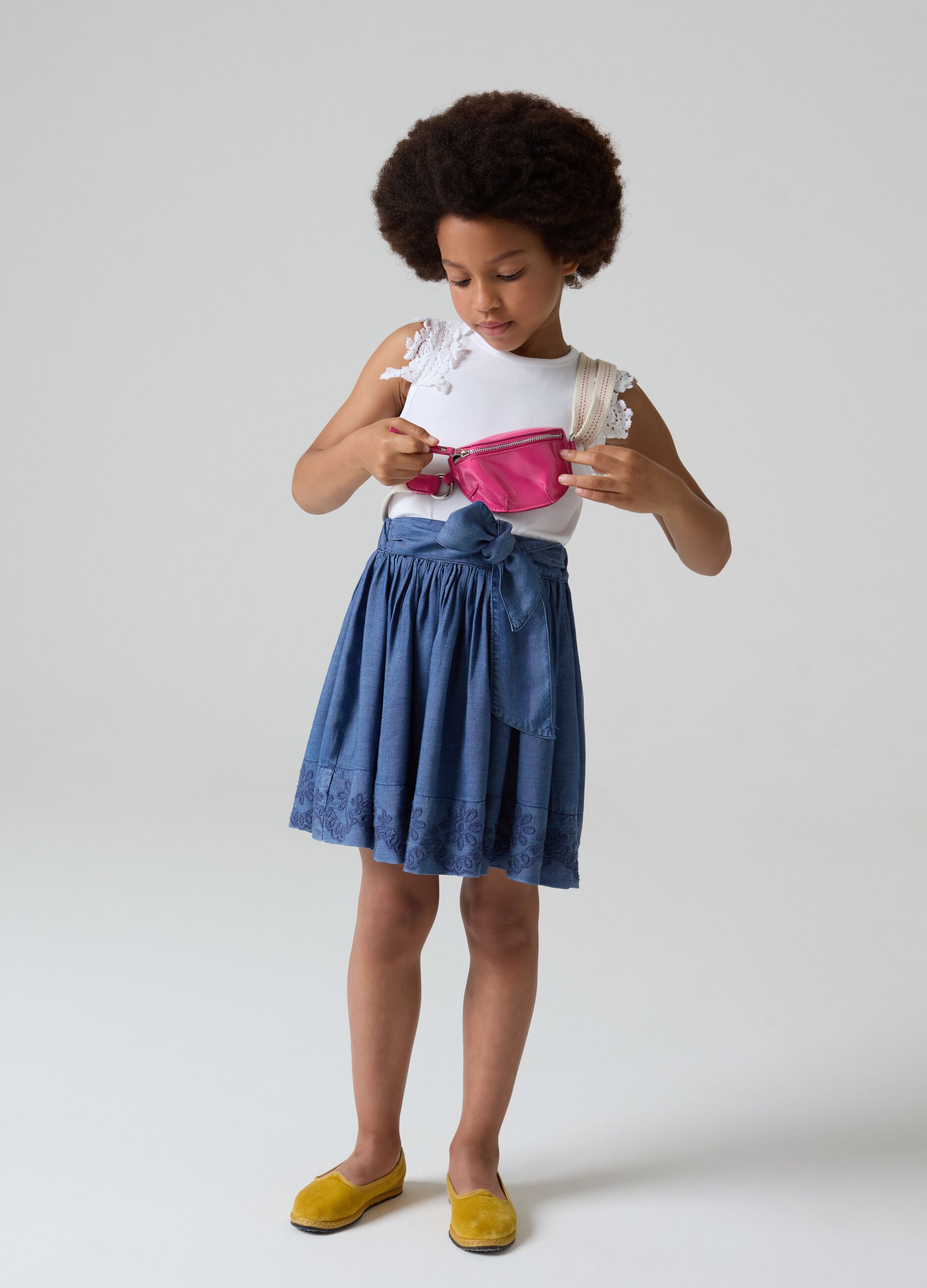 Skirt in TENCEL™ Lyocell with embroidery