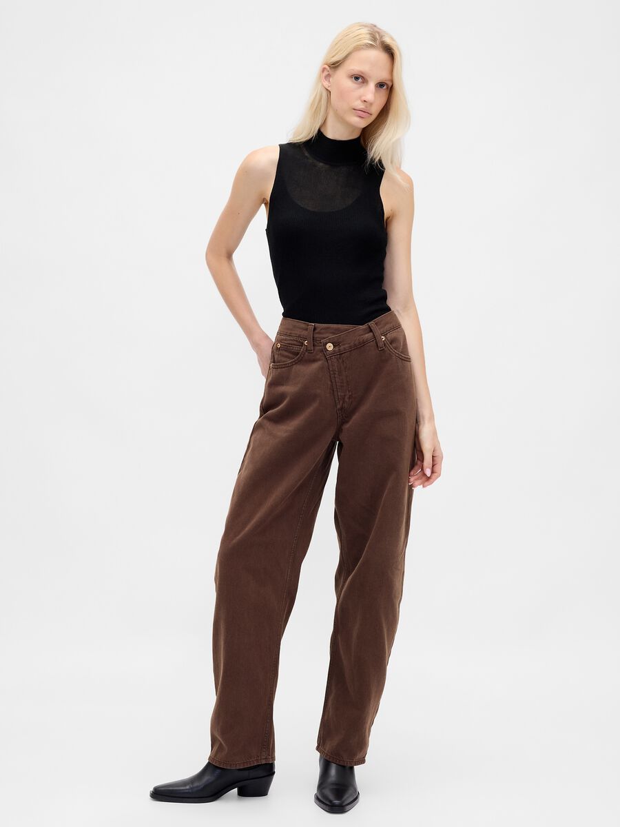 Brown jeans made of cotton and lyocell_2