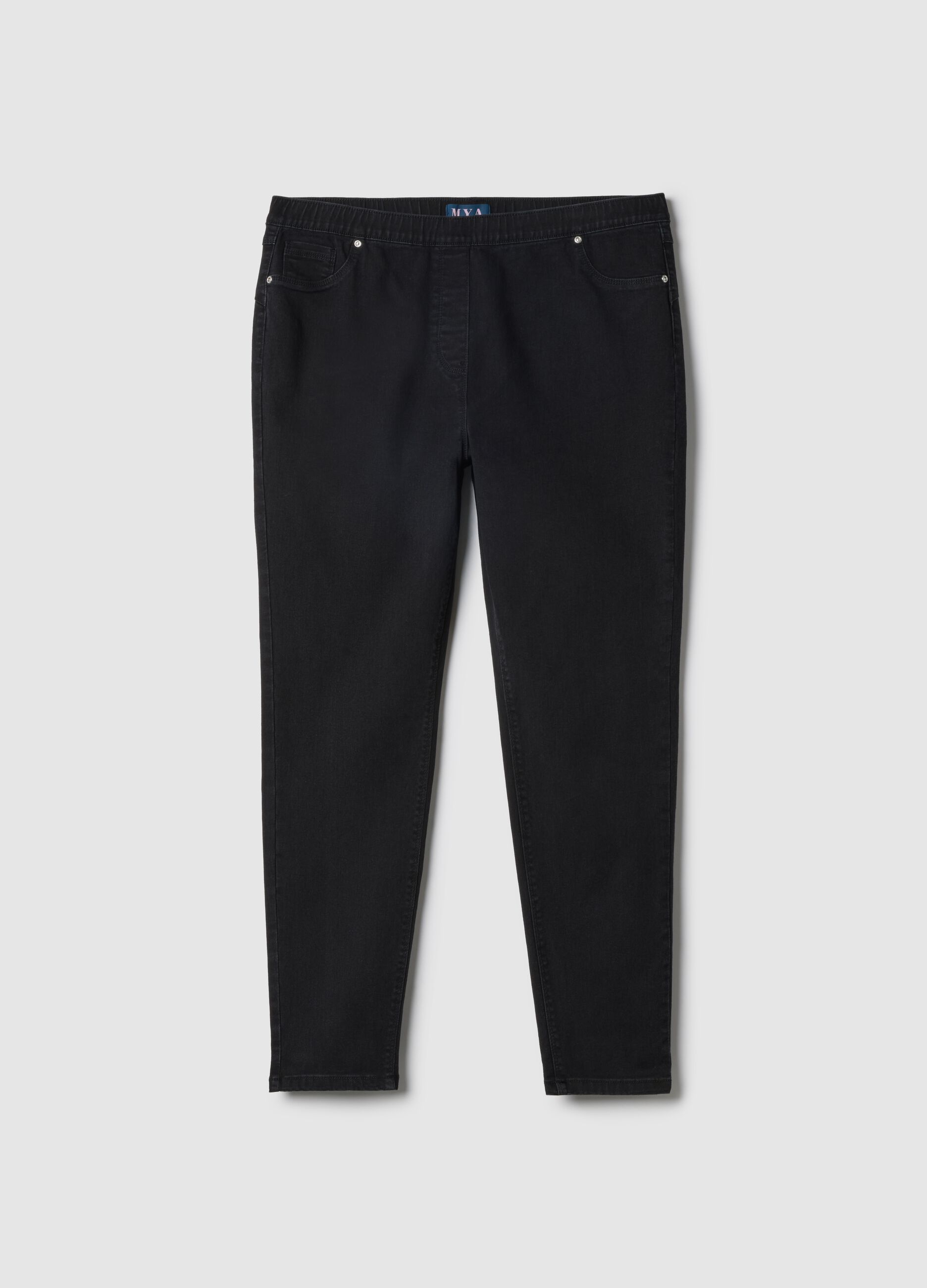 Black Stretch Cotton Skinny Fit Trousers