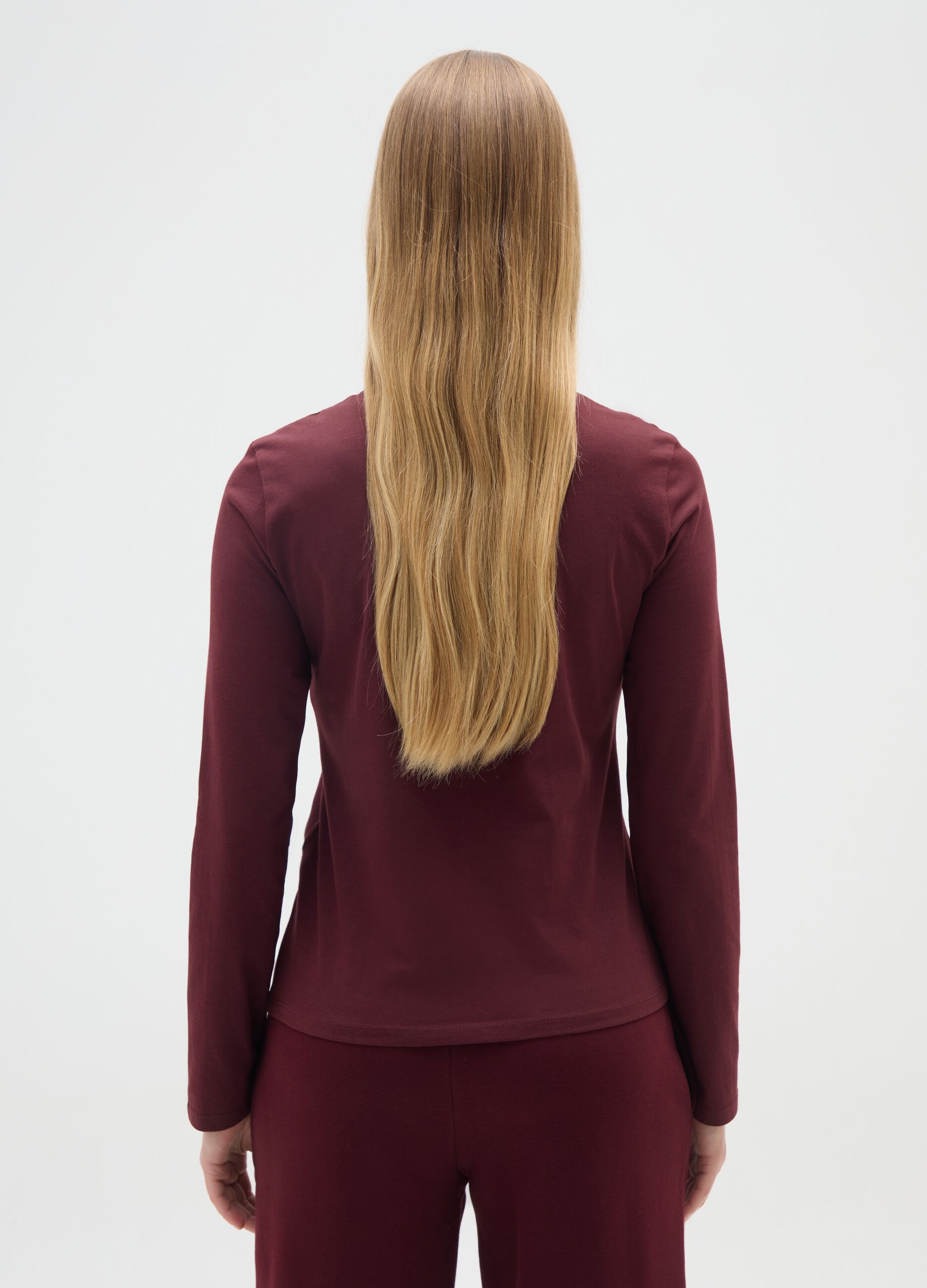 Red pure cotton sweater regular fit