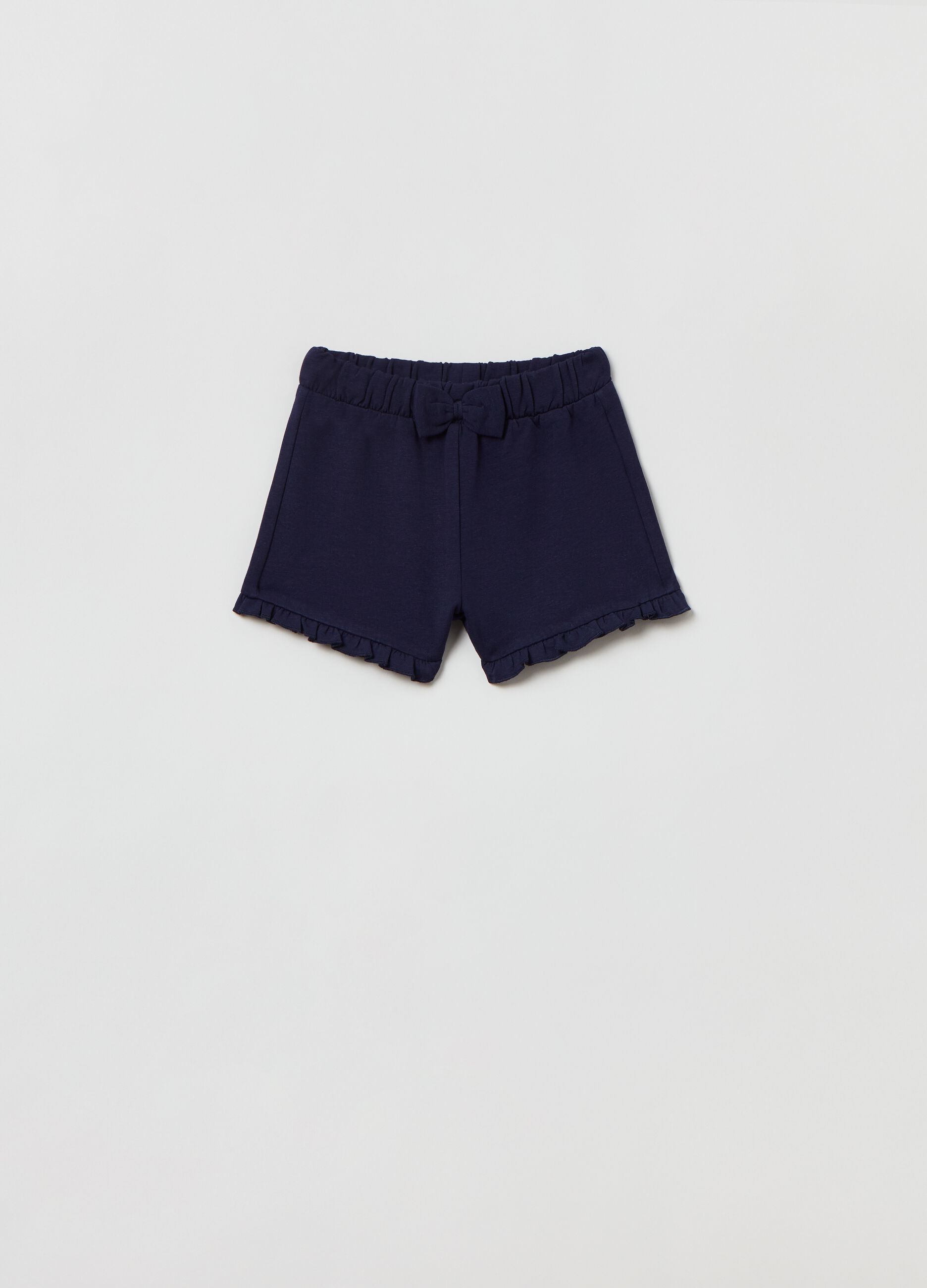 Shorts in French Terry con fiocchetto