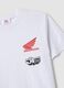 White pure cotton regular fit T-shirt with Honda print_1