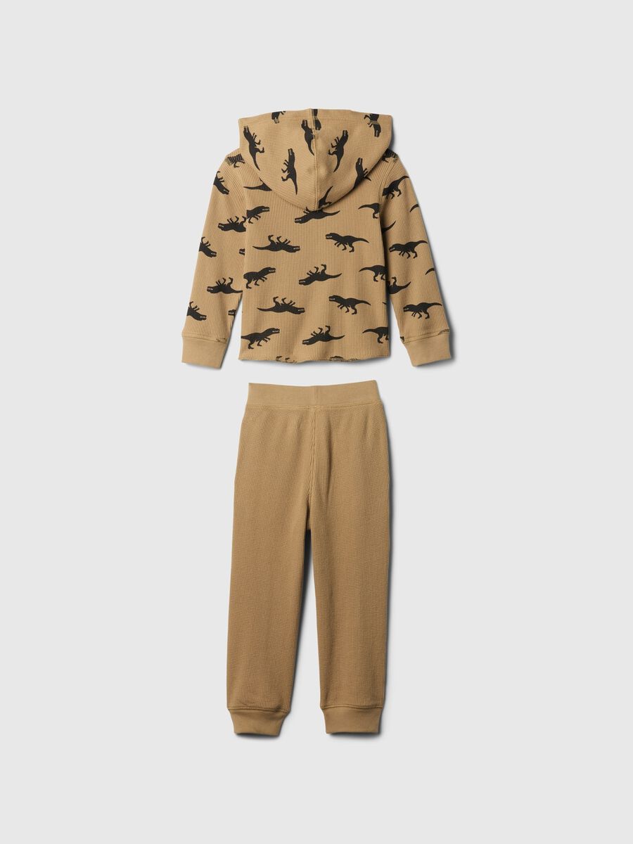 Jogging set with dinosaurs print and waffle weave_1