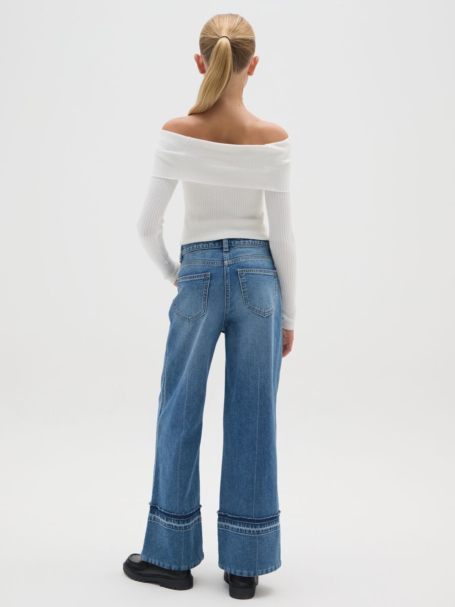 Girls' Pure Cotton Denim Wide Leg Jeans_2